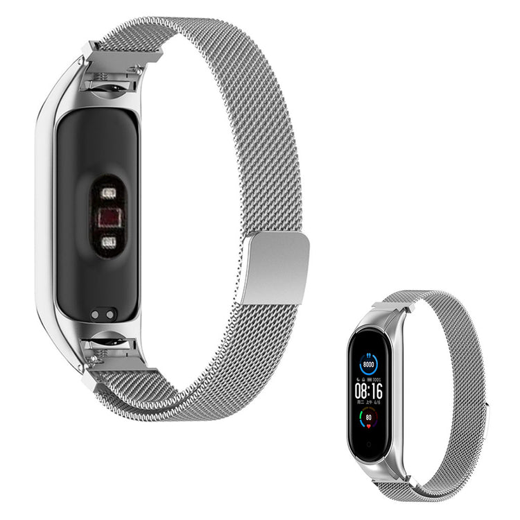 Yndigt Xiaomi Mi Smart Band 6 / Xiaomi Mi Band 5 Metal Rem - Sølv#serie_1