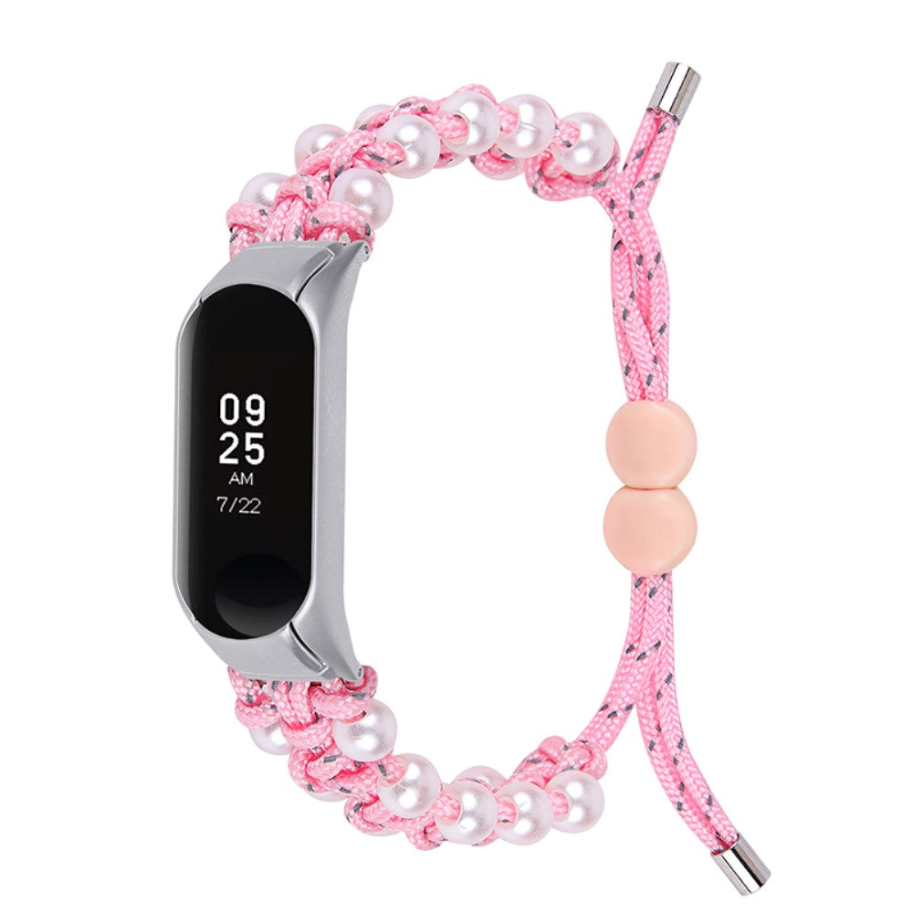 Xiaomi Mi Smart Band 6 / Xiaomi Mi Band 5 Rhinsten og Nylon Rem - Pink#serie_2