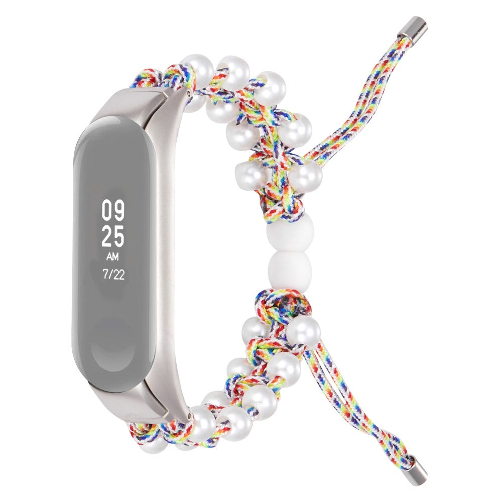 Xiaomi Mi Smart Band 6 / Xiaomi Mi Band 5 Rhinsten og Nylon Rem - Gul#serie_11