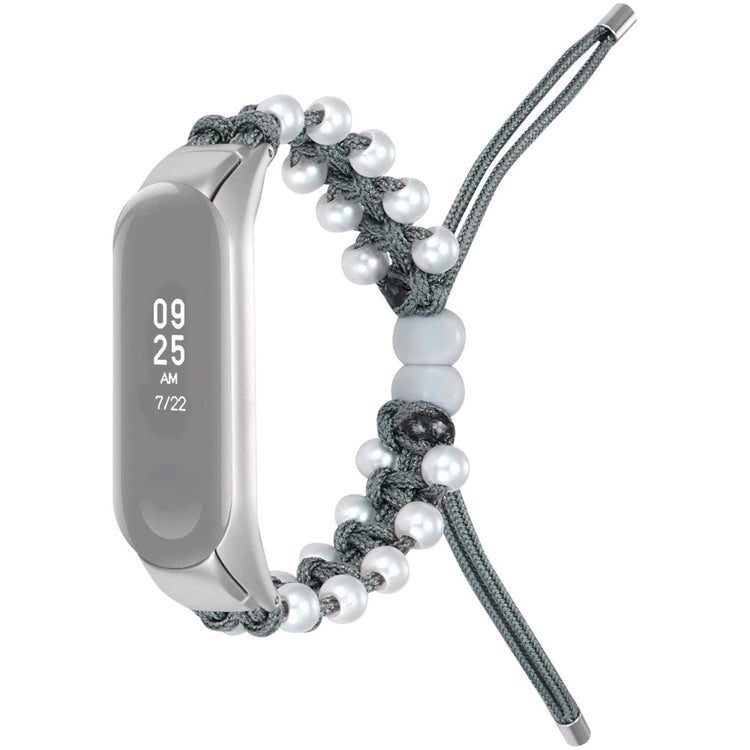 Xiaomi Mi Smart Band 6 / Xiaomi Mi Band 5 Rhinsten og Nylon Rem - Grøn#serie_14