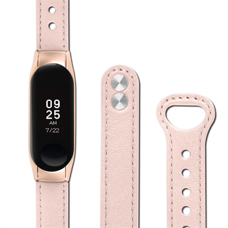Xiaomi Mi Smart Band 6 / Xiaomi Mi Band 5 Ægte læder Urrem - Pink#serie_4