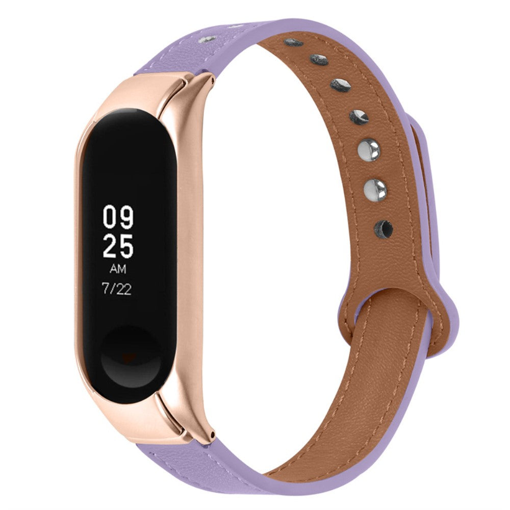 Xiaomi Mi Smart Band 6 / Xiaomi Mi Band 5 Ægte læder Urrem - Lilla#serie_6