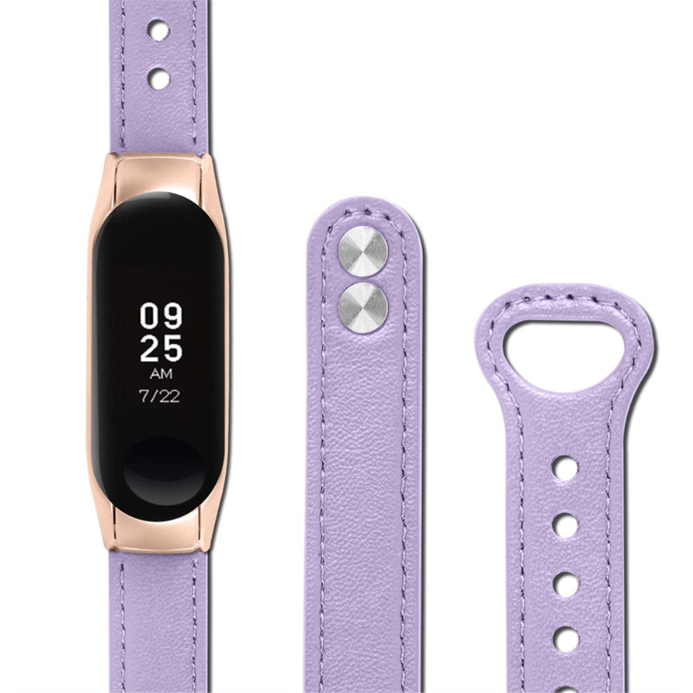 Xiaomi Mi Smart Band 6 / Xiaomi Mi Band 5 Ægte læder Urrem - Lilla#serie_6