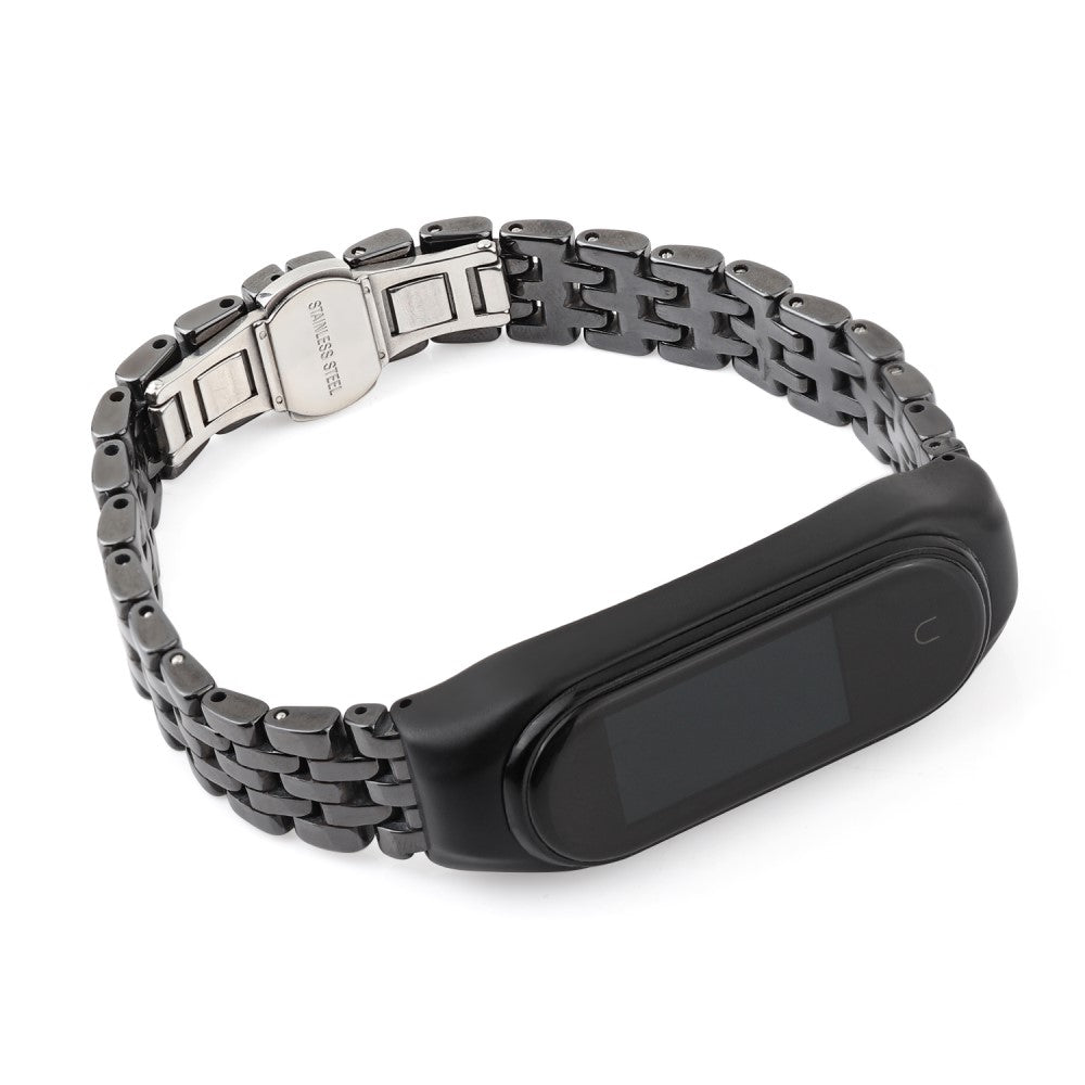 Kønt Xiaomi Mi Smart Band 6 / Xiaomi Mi Band 5 Metal Rem - Sort#serie_1