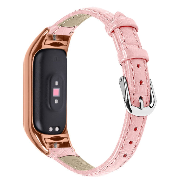 Alle tiders Xiaomi Mi Band 7 Ægte læder Urrem - Pink#serie_2