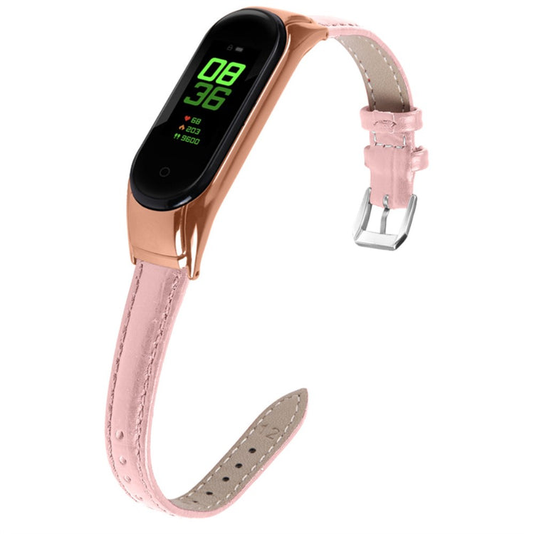 Alle tiders Xiaomi Mi Band 7 Ægte læder Urrem - Pink#serie_2
