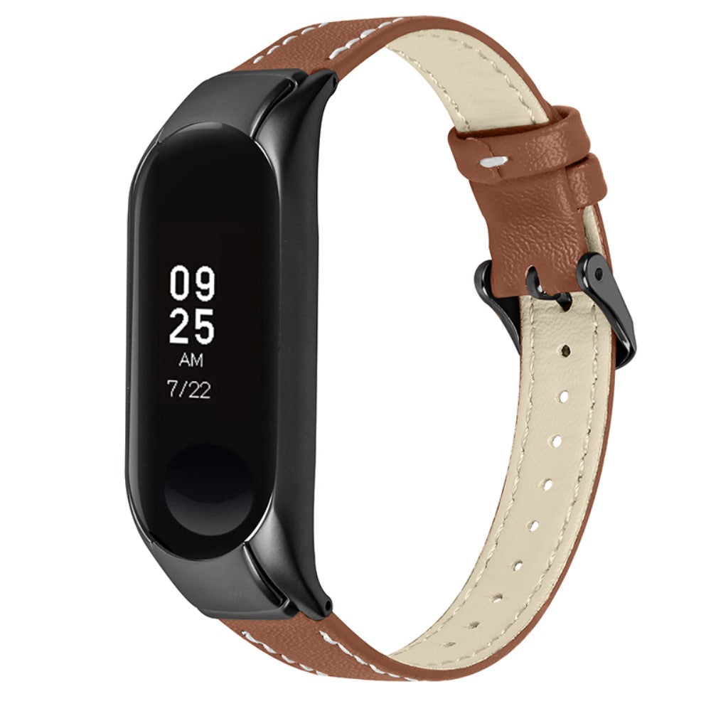 Super nydelig Xiaomi Mi Band 7 Ægte læder Rem - Brun#serie_10