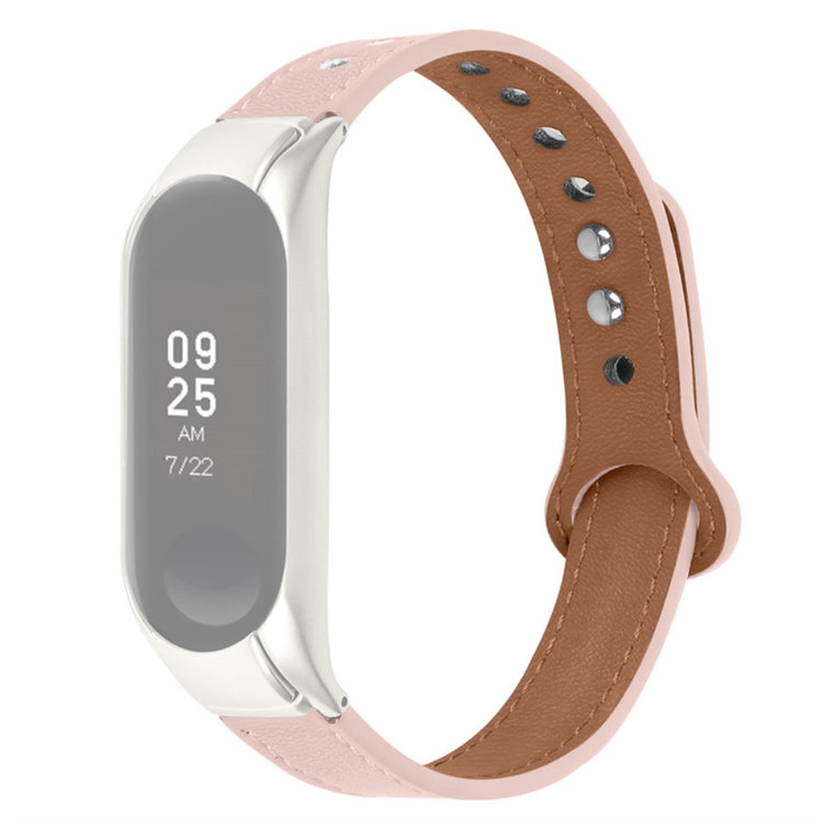 Elegant Xiaomi Mi Band 7 Ægte læder Rem - Pink#serie_4