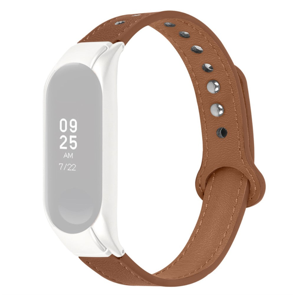 Mega kønt Xiaomi Mi Band 7 Ægte læder Rem - Brun#serie_11