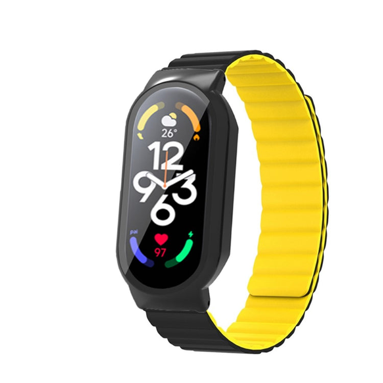 Vildt pænt Xiaomi Mi Band 7 Silikone og Glas Rem - Sort#serie_2