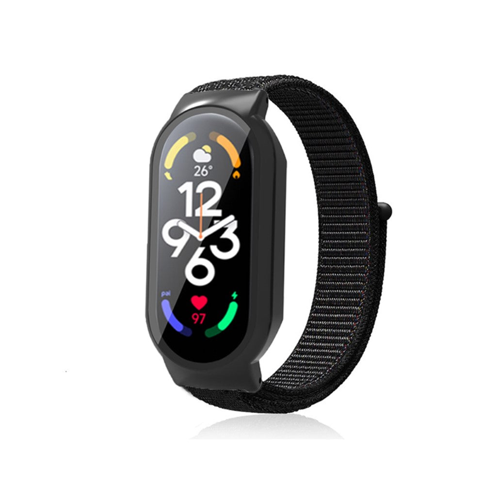 Glimrende Xiaomi Mi Band 7 Nylon og Glas Rem - Sort#serie_5