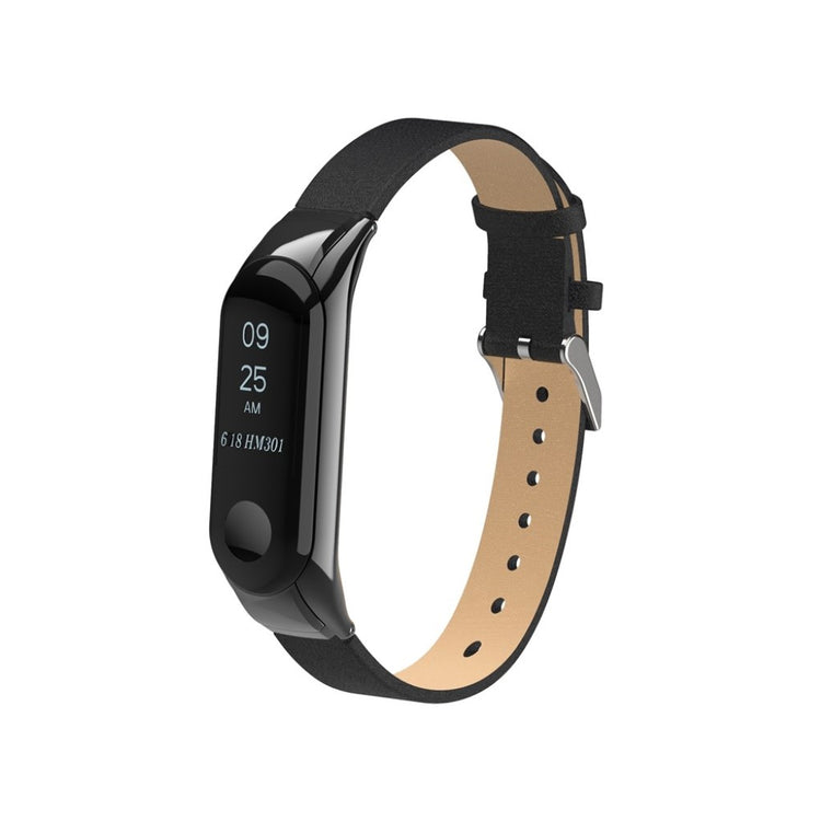 Eminent Xiaomi Mi Smart Band 4 Ægte læder Rem - Sort#serie_1