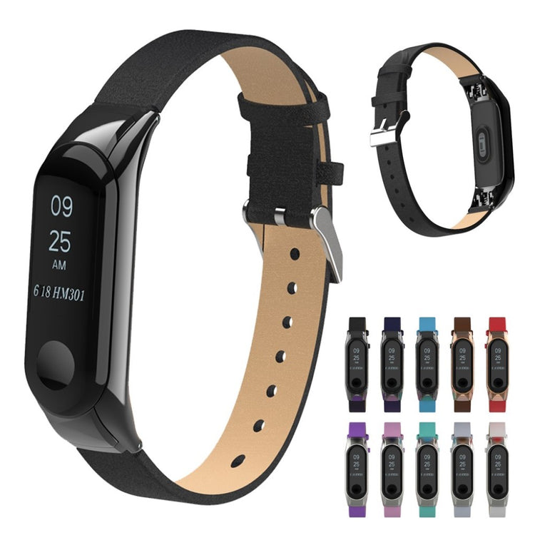 Eminent Xiaomi Mi Smart Band 4 Ægte læder Rem - Sort#serie_1