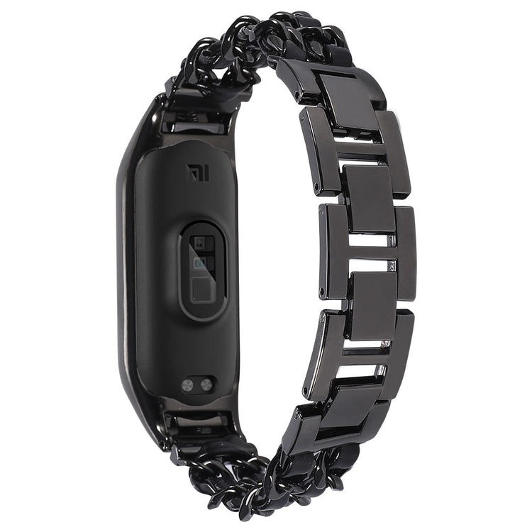Fint Xiaomi Mi Smart Band 4 / Xiaomi Mi Band 3 Metal Rem - Sort#serie_1