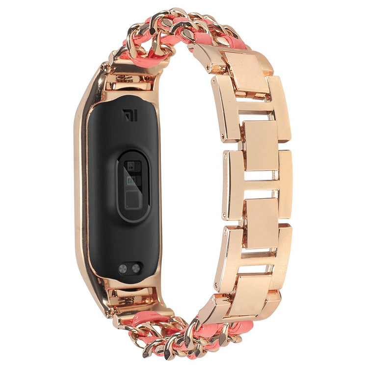 Fint Xiaomi Mi Smart Band 4 / Xiaomi Mi Band 3 Metal Rem - Pink#serie_4