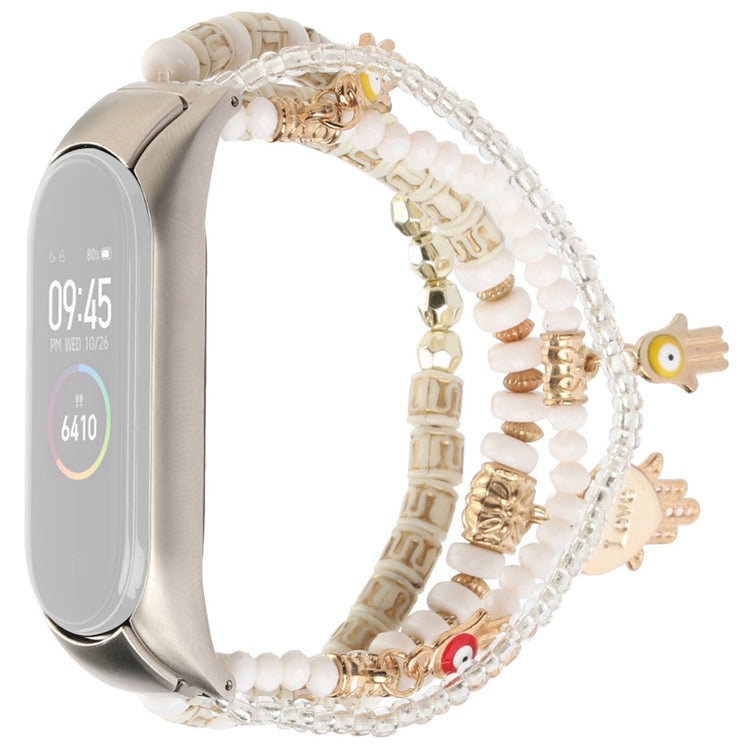 Kønt Xiaomi Mi Smart Band 4 / Xiaomi Mi Band 3 Rhinsten Rem - Hvid#serie_1