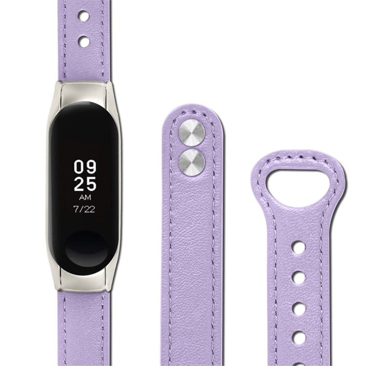 Xiaomi Mi Smart Band 4 / Xiaomi Mi Band 3 Ægte læder Urrem - Lilla#serie_6