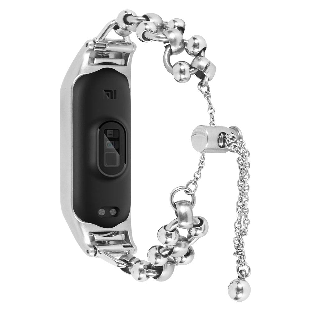 Solid Xiaomi Mi Smart Band 4 / Xiaomi Mi Band 3 Metal Rem - Sølv#serie_2