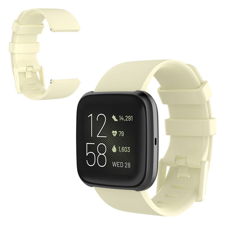 Stilfuld Fitbit Versa 2 / Fitbit Versa Lite Silikone Rem - Størrelse: L - Brun#serie_6
