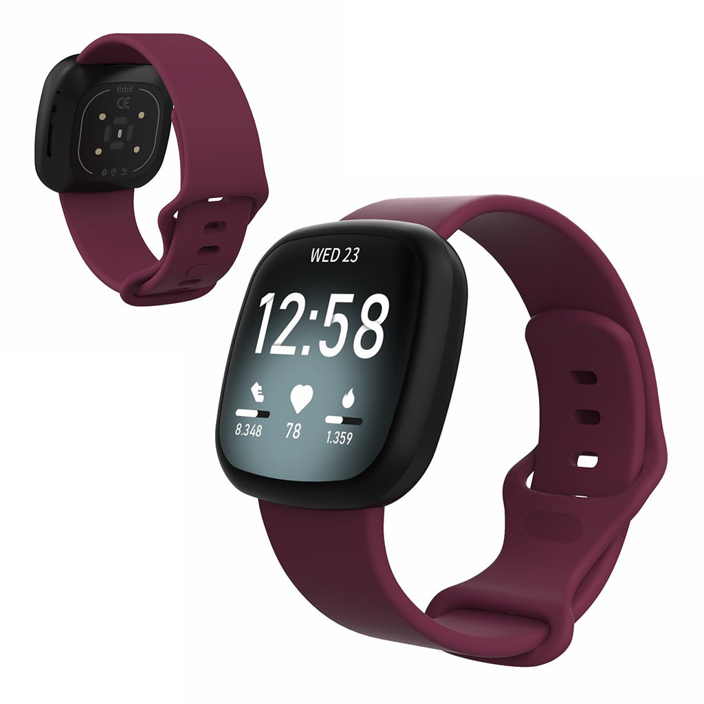 Helt vildt kønt Fitbit Versa 3 / Fitbit Sense Silikone Rem - Størrelse: S - Lilla#serie_11