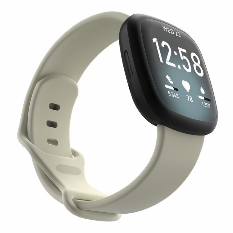 Helt vildt kønt Fitbit Versa 3 / Fitbit Sense Silikone Rem - Størrelse: S - Beige#serie_16