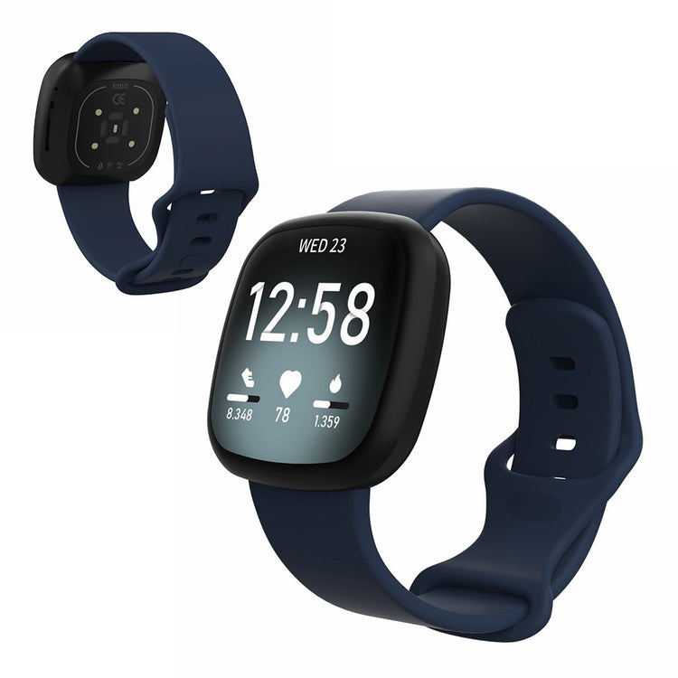 Helt vildt kønt Fitbit Versa 3 / Fitbit Sense Silikone Rem - Størrelse: S - Blå#serie_4