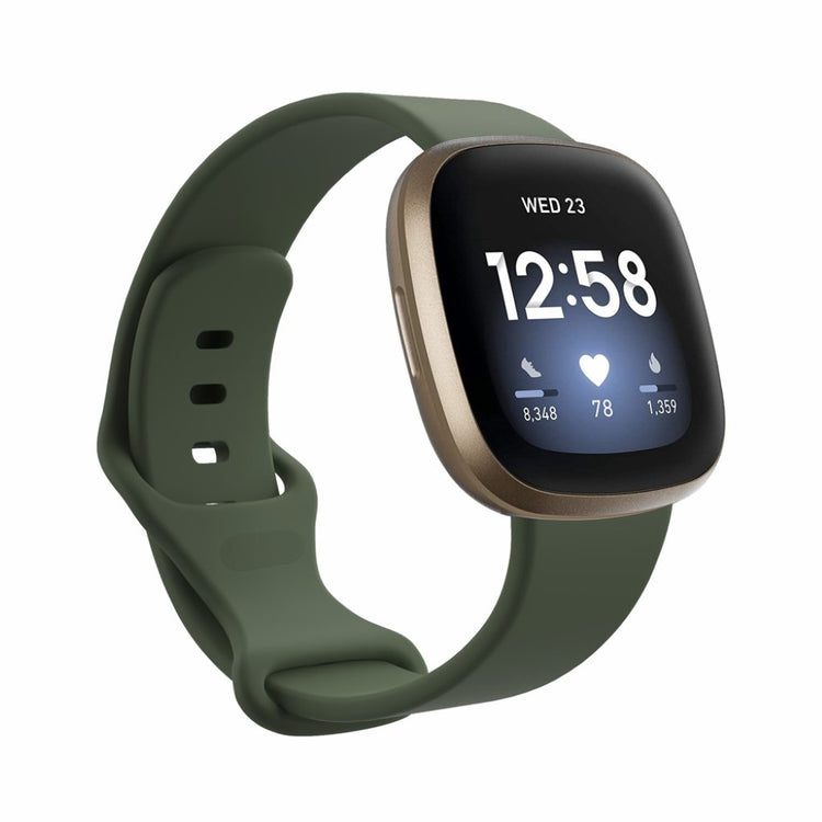 Helt vildt kønt Fitbit Versa 3 / Fitbit Sense Silikone Rem - Størrelse: S - Grøn#serie_6
