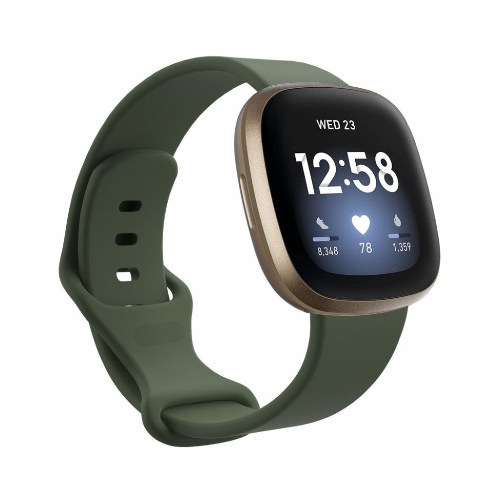 Helt vildt kønt Fitbit Versa 3 / Fitbit Sense Silikone Rem - Størrelse: S - Grøn#serie_6