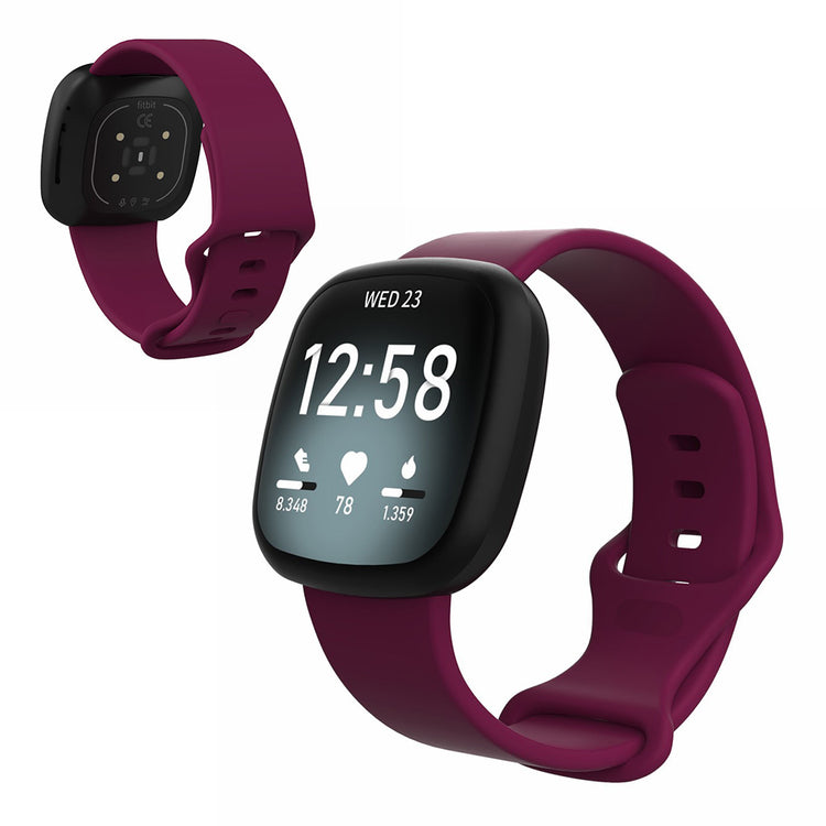 Helt vildt kønt Fitbit Versa 3 / Fitbit Sense Silikone Rem - Størrelse: S - Rød#serie_7