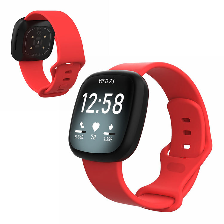 Helt vildt kønt Fitbit Versa 3 / Fitbit Sense Silikone Rem - Størrelse: S - Rød#serie_8