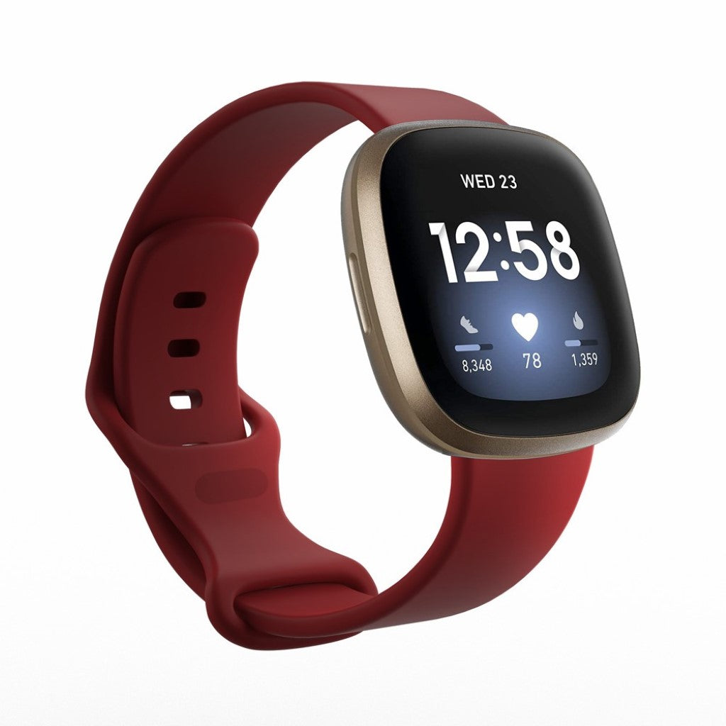 Helt vildt kønt Fitbit Versa 3 / Fitbit Sense Silikone Rem - Størrelse: S - Rød#serie_9