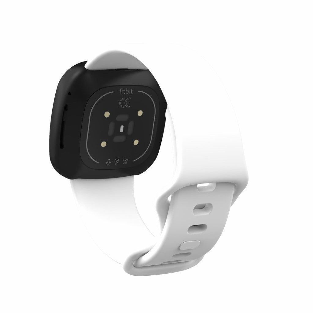 Helt vildt sejt Fitbit Versa 3 / Fitbit Sense Silikone Rem - Størrelse: L - Hvid#serie_5