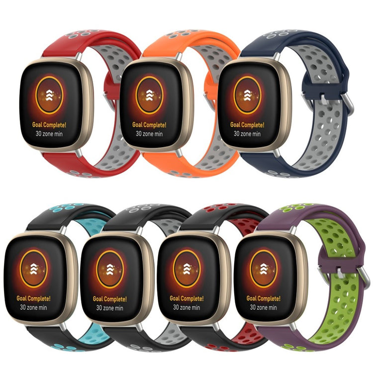 Rigtigt nydelig Fitbit Versa 3 / Fitbit Sense Silikone Rem - Sort#serie_1