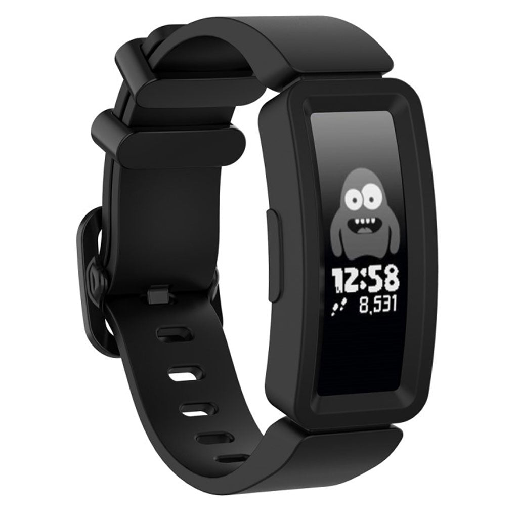 Rigtigt hΓ₯rdfΓΈr Fitbit Inspire Silikone Rem - Sort#serie_1