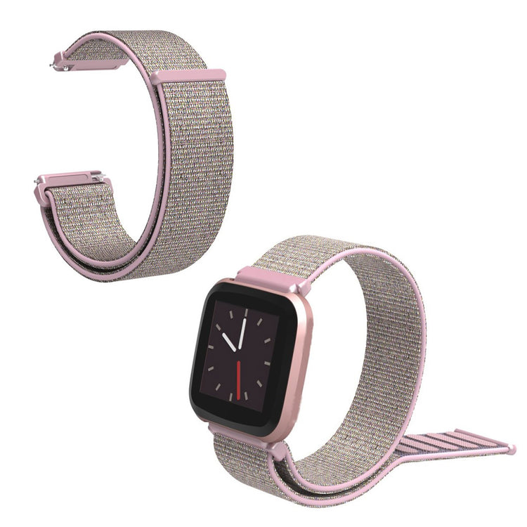 Rigtigt pænt Fitbit Versa Lite Nylon Rem - Pink#serie_3