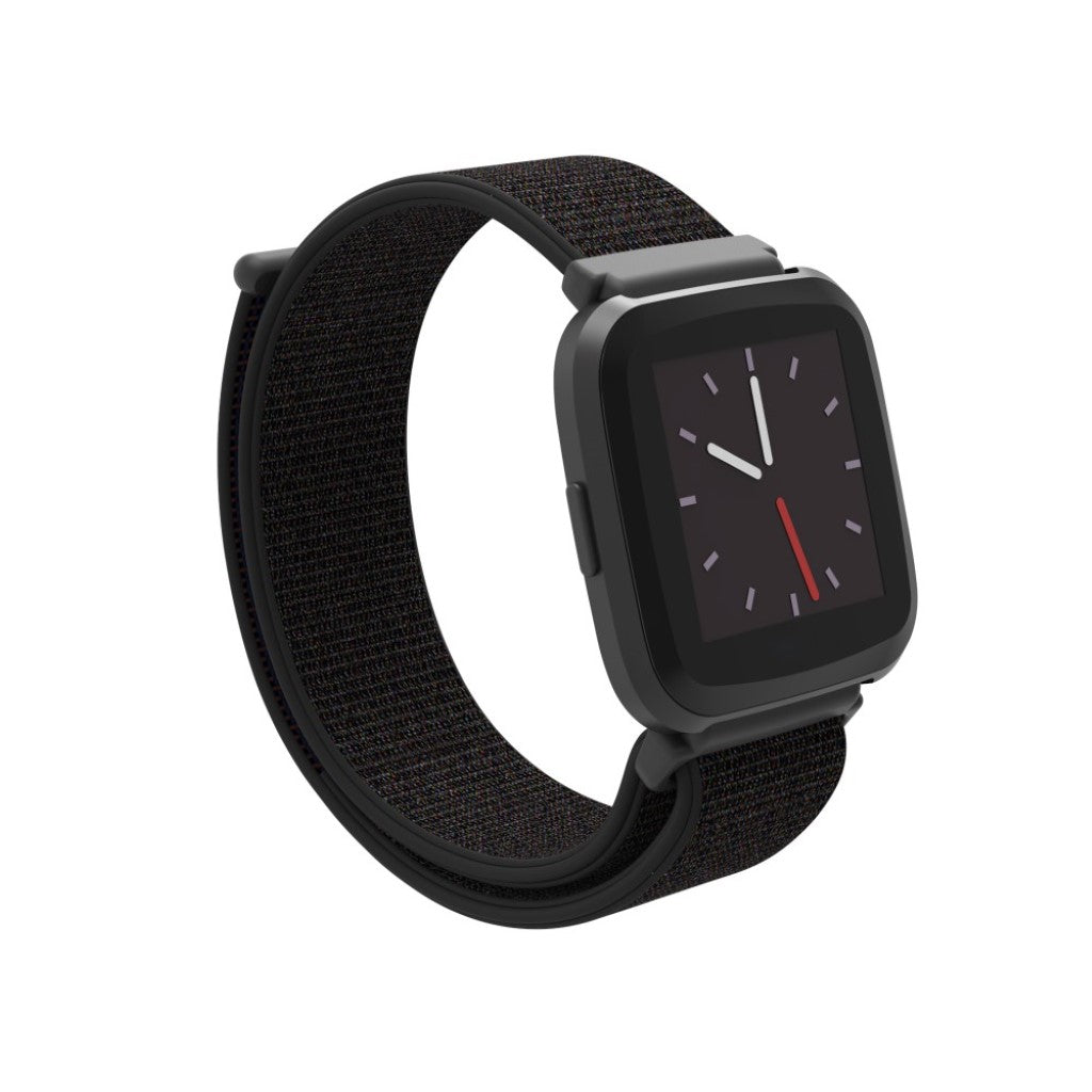 Rigtigt pænt Fitbit Versa Lite Nylon Rem - Sort#serie_6