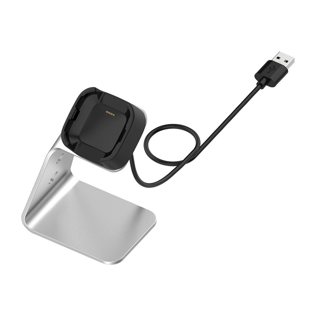 Metal Fitbit Versa Lite Ladestation - Sølv#serie_2