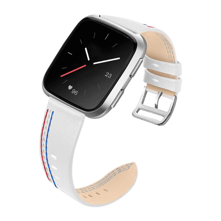 Kønt Fitbit Versa 2 / Fitbit Versa Lite Ægte læder Rem - Hvid#serie_7