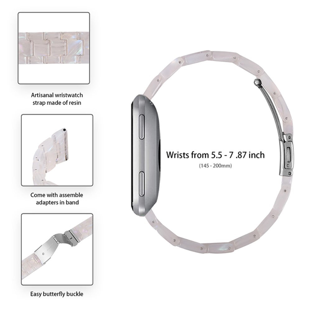 Vildt smuk Fitbit Versa 2 / Fitbit Versa Lite  Urrem - Hvid#serie_1