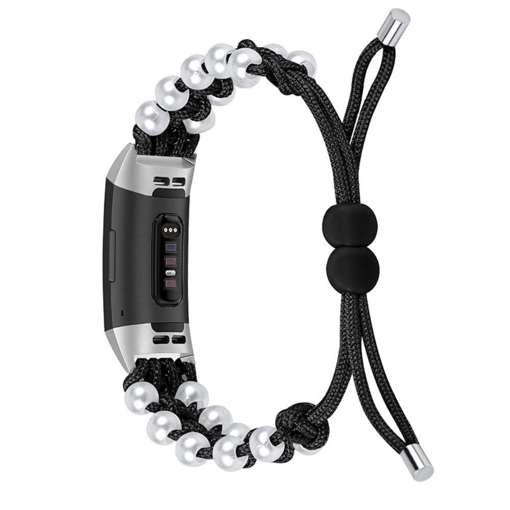 Super flot Fitbit Charge 4 / Fitbit Charge 3 Nylon Rem - Sort#serie_3