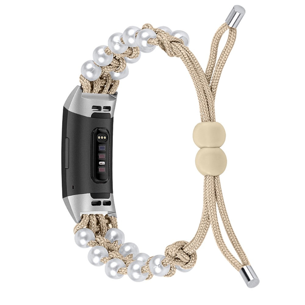 Super flot Fitbit Charge 4 / Fitbit Charge 3 Nylon Rem - Beige#serie_7