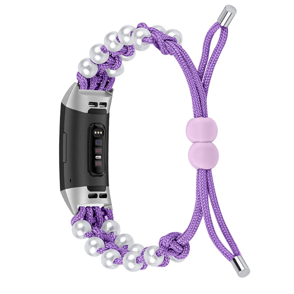Super flot Fitbit Charge 4 / Fitbit Charge 3 Nylon Rem - Lilla#serie_8