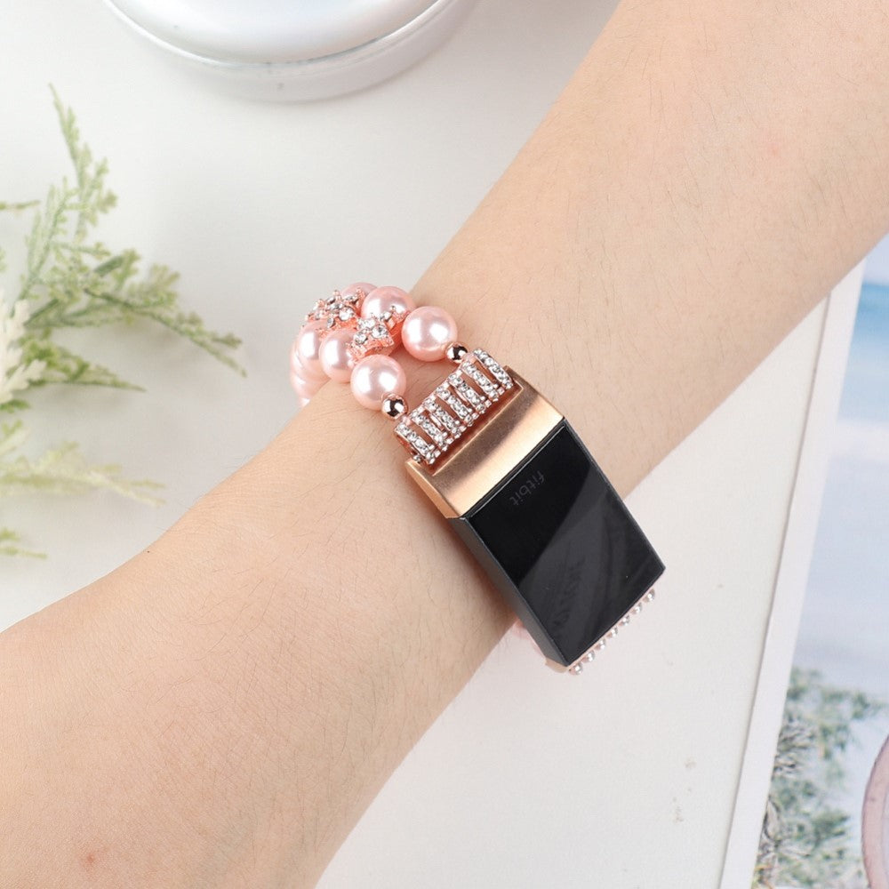 Vildt flot Fitbit Charge 4 / Fitbit Charge 3 Rhinsten Urrem - Pink#serie_2