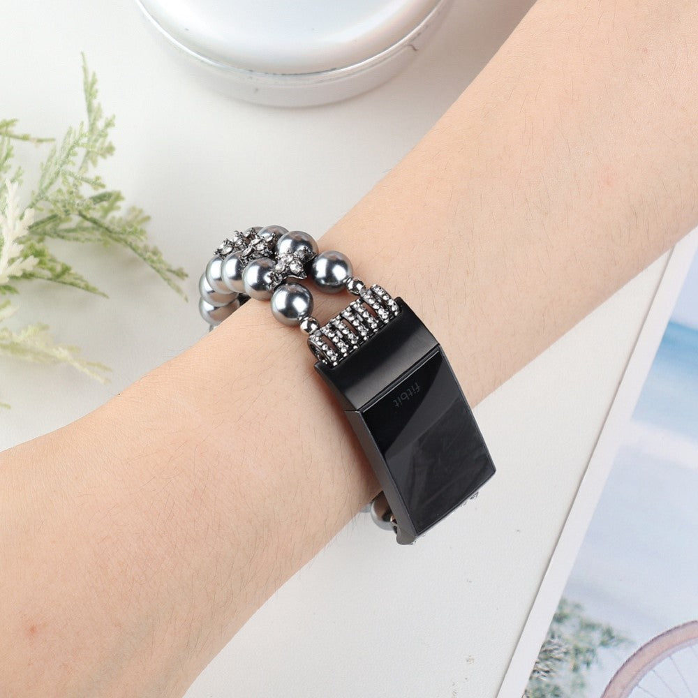 Vildt flot Fitbit Charge 4 / Fitbit Charge 3 Rhinsten Urrem - Sort#serie_3