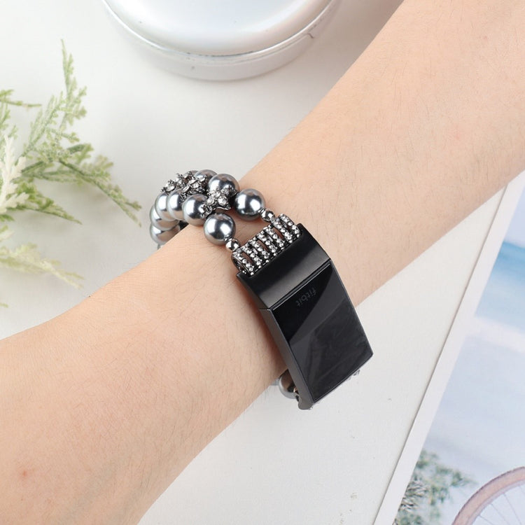 Vildt flot Fitbit Charge 4 / Fitbit Charge 3 Rhinsten Urrem - Sort#serie_3