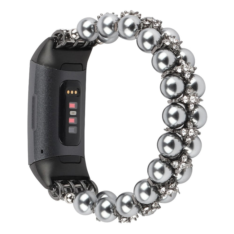 Super sejt Fitbit Charge 4 / Fitbit Charge 3 Rhinsten Rem - Sort#serie_3