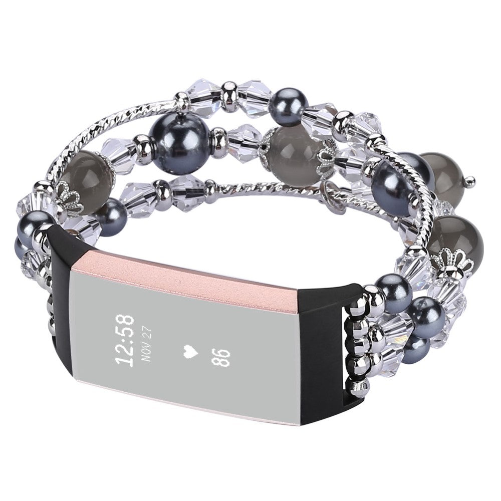 Pænt Fitbit Charge 4 / Fitbit Charge 3 Metal og Plastik Rem - Sort#serie_2