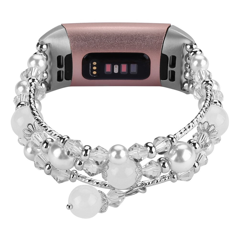 Cool Fitbit Charge 4 / Fitbit Charge 3 Metal og Plastik Rem - Hvid#serie_3