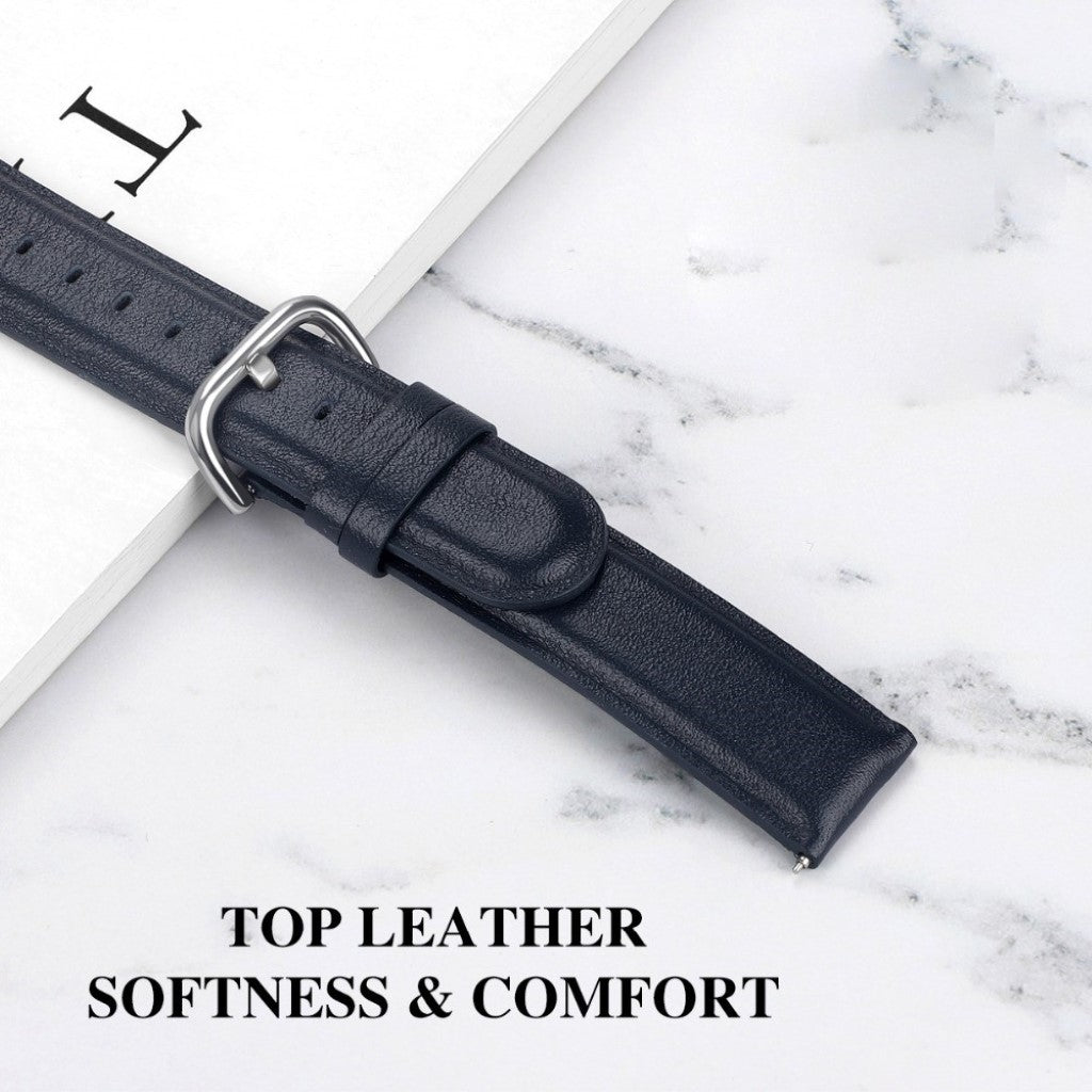 Eminent Fitbit Versa 3 / Fitbit Sense Ægte læder Rem - Blå#serie_7