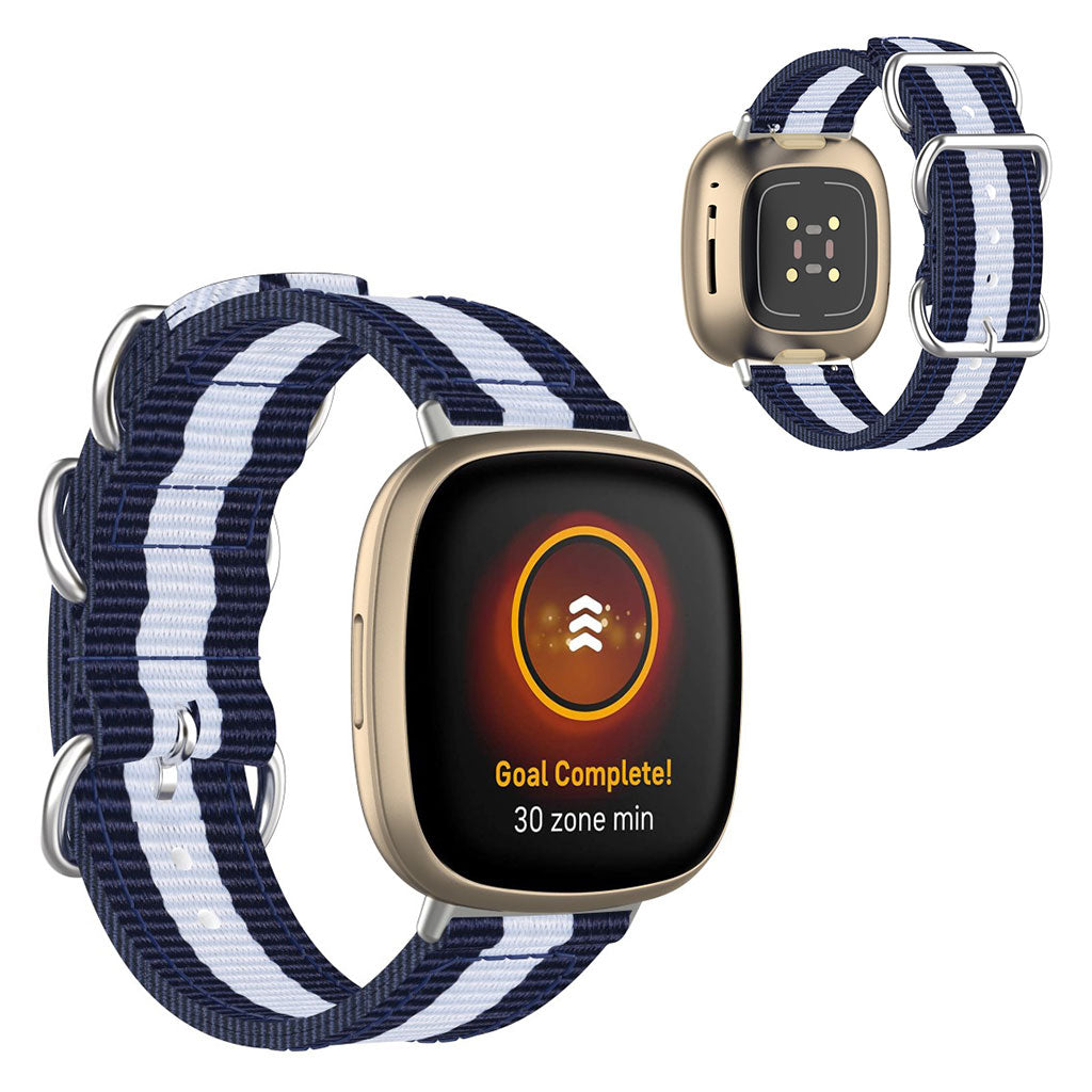 Rigtigt fantastisk Fitbit Versa 3 Nylon Rem - Blå#serie_9